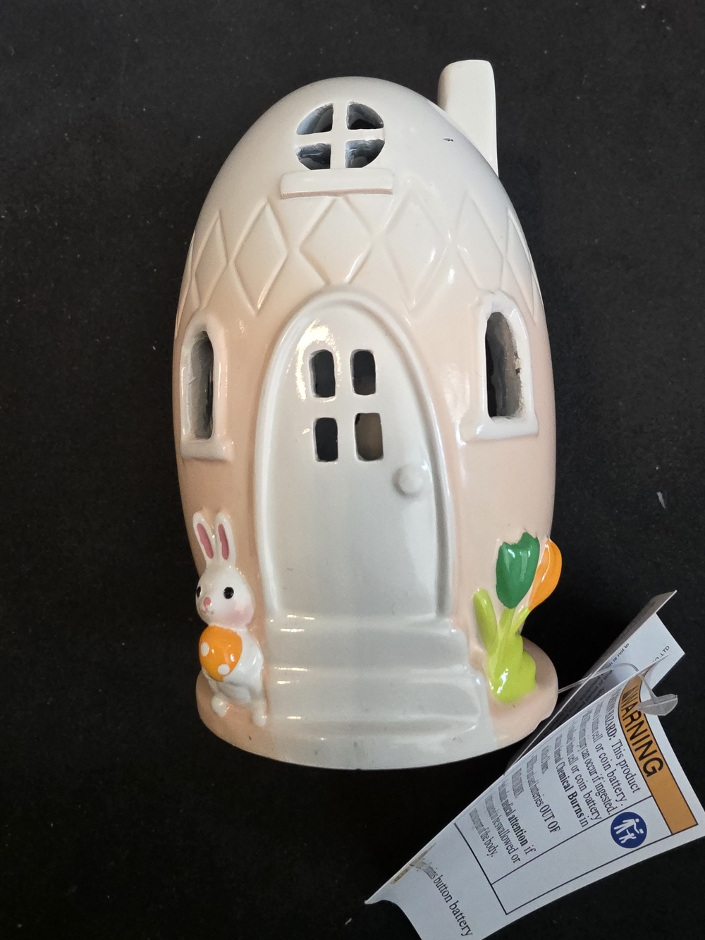 Spritz Bunny Cottage Lit House Décor - White & Light Pink